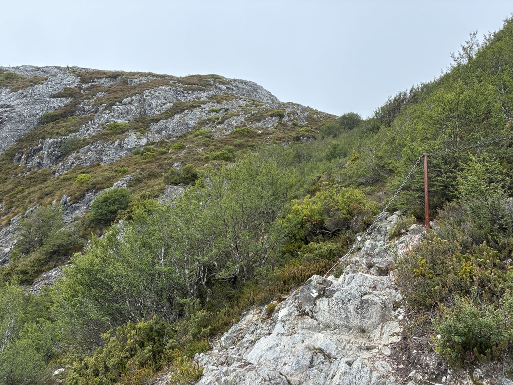 The chain track, very steep!