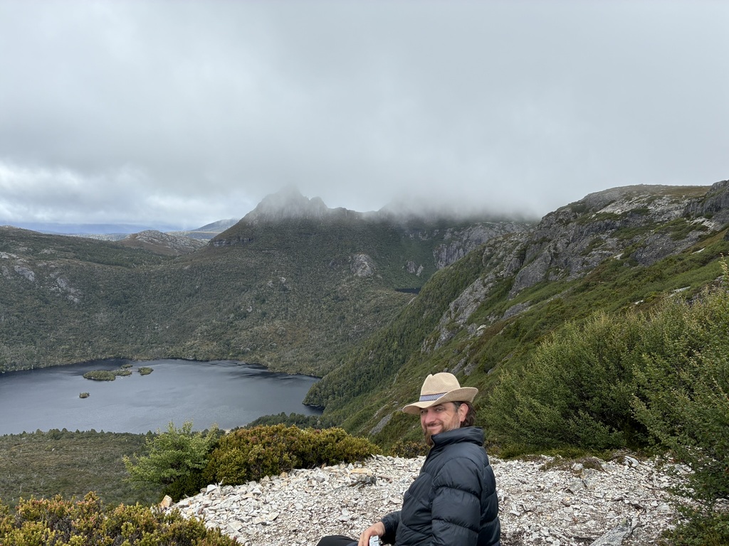 Marion's Lookout and Dove Lake, with Cradle Mountain in the background.