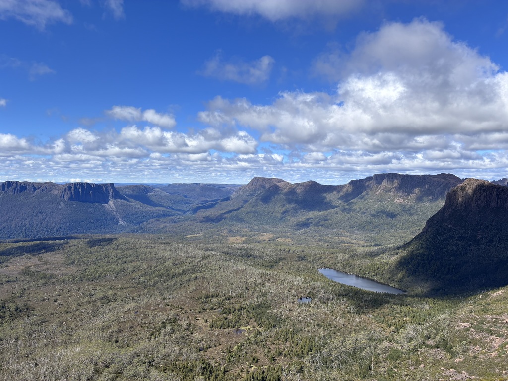 Stunning vistas on the way up Mount Ossa.