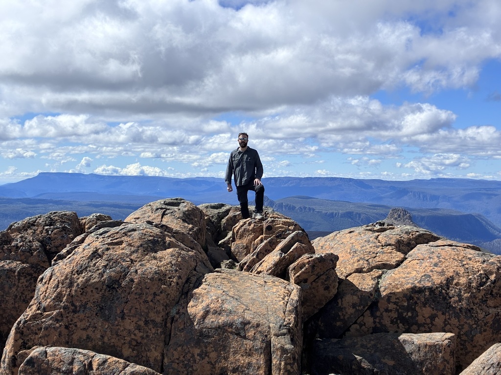 The big man himself, on top of the world.